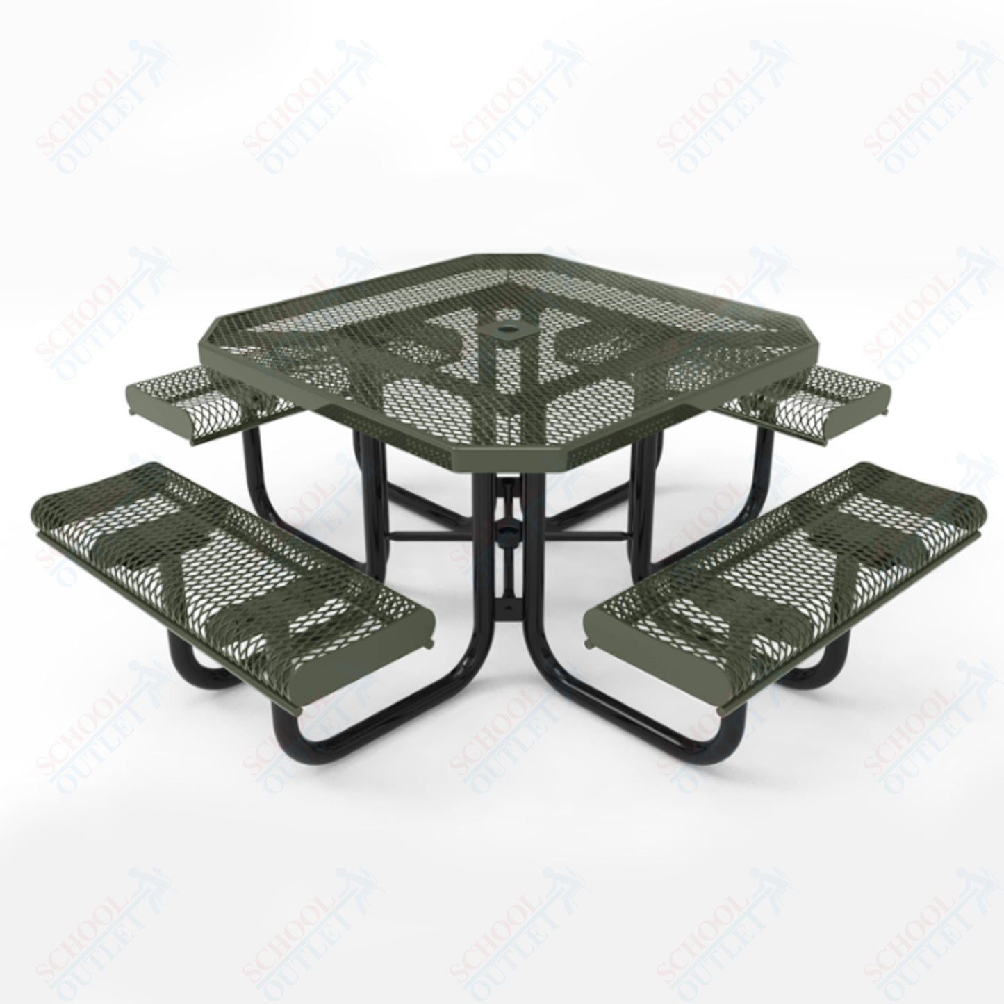 MyTcoat MYT - TOR46 46″ Octagon Portable Picnic Table with Rolled Edges (80.51"W x 80.51"D x 30"H) - SchoolOutlet