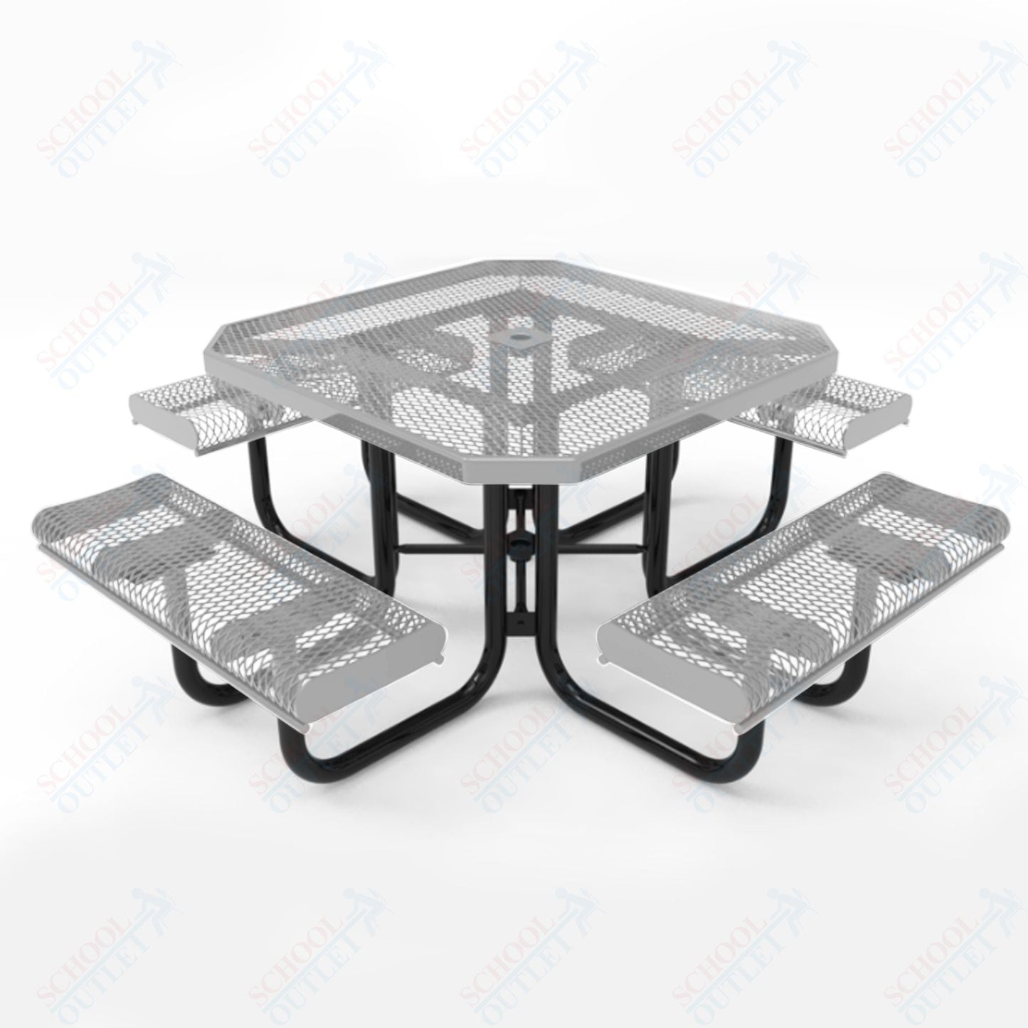 MyTcoat MYT - TOR46 46″ Octagon Portable Picnic Table with Rolled Edges (80.51"W x 80.51"D x 30"H) - SchoolOutlet