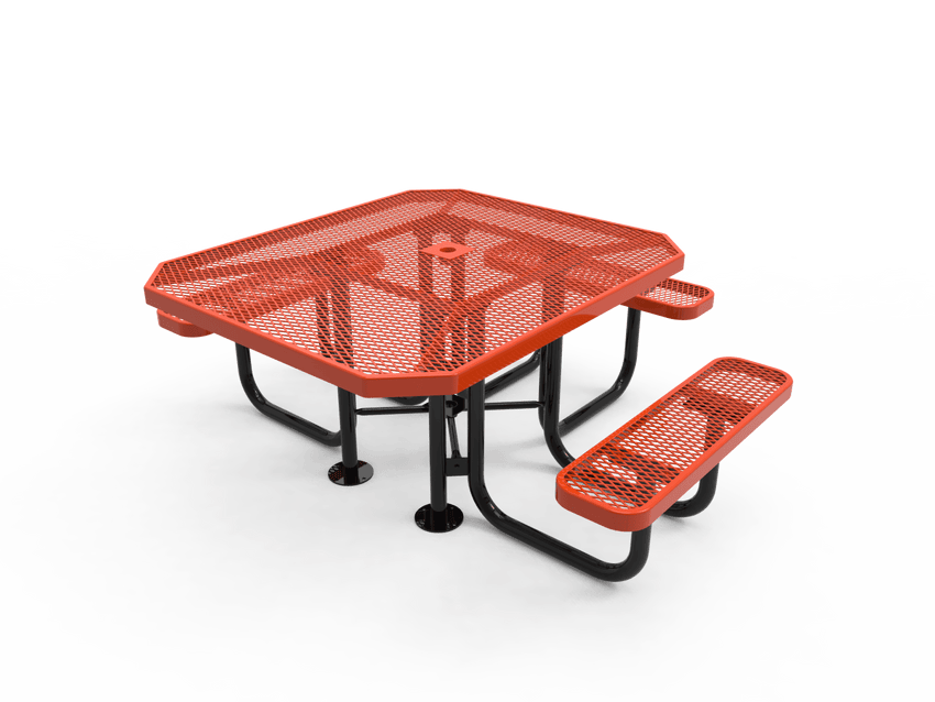 MyTcoat MYT-TOT46 46″ Octagon Portable Picnic Table with 3 Seat and ADA Accessible (77"W x 69.5"D x 30"H) - SchoolOutlet
