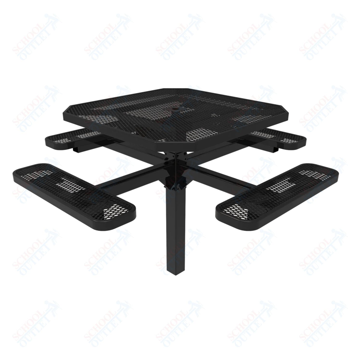 MyTcoat MYT - TOT46 - 12 46" Octagon Pedestal Picnic Table with Inground Mount (76"W x 76"D x 30"H) - SchoolOutlet