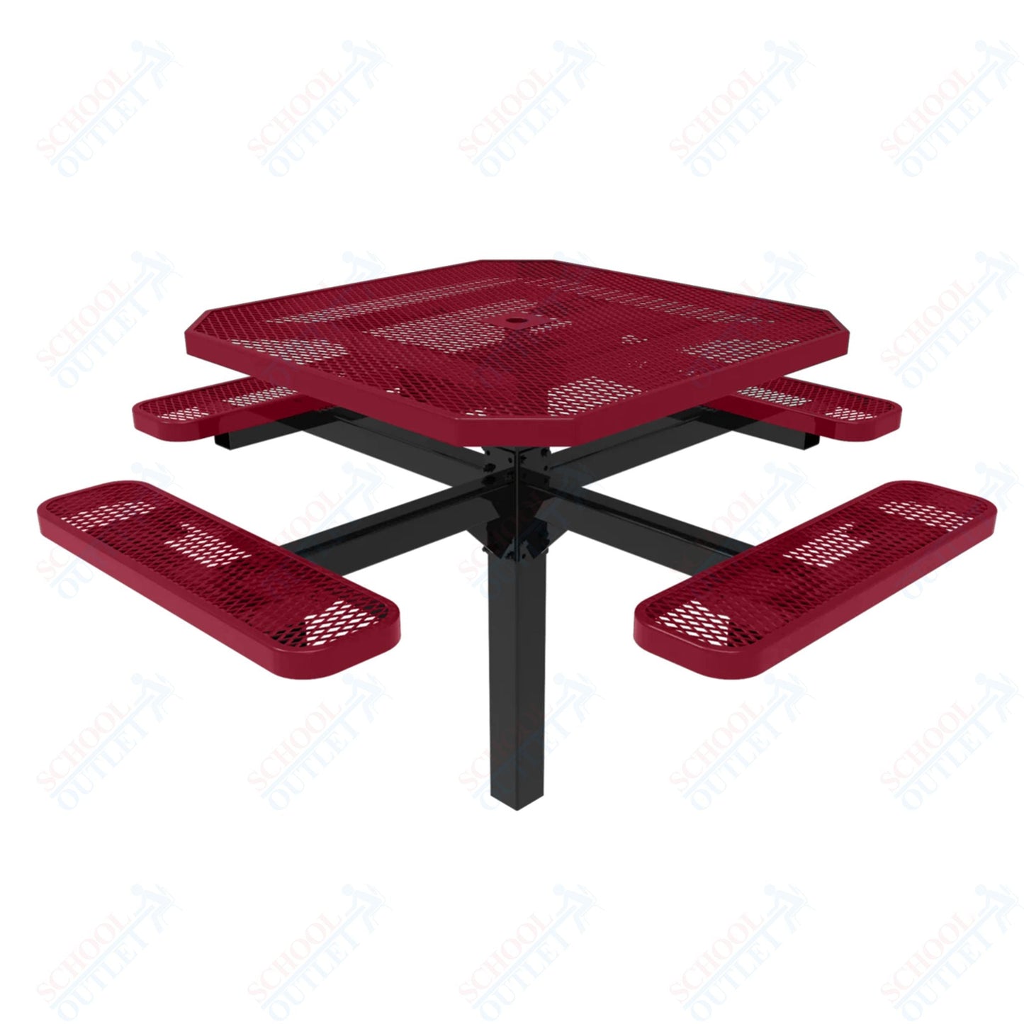 MyTcoat MYT - TOT46 - 12 46" Octagon Pedestal Picnic Table with Inground Mount (76"W x 76"D x 30"H) - SchoolOutlet