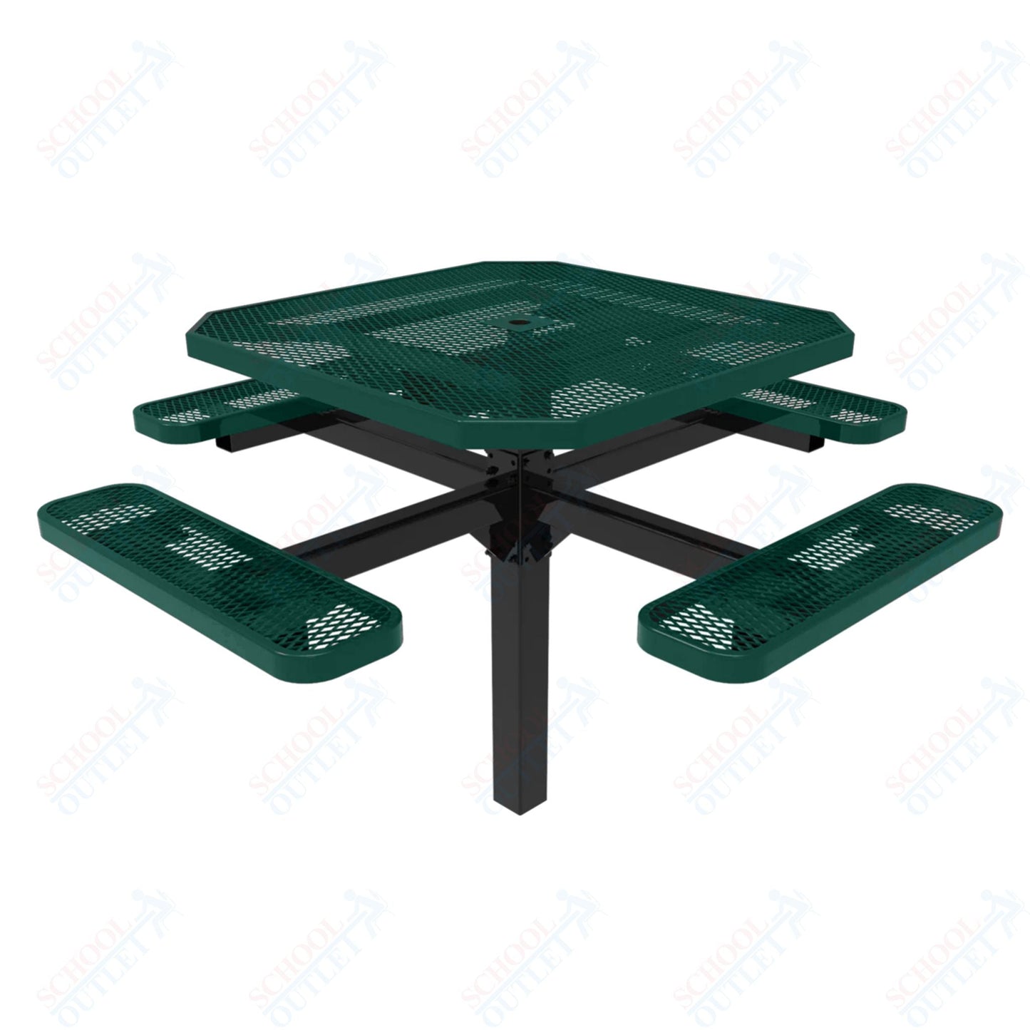 MyTcoat MYT - TOT46 - 12 46" Octagon Pedestal Picnic Table with Inground Mount (76"W x 76"D x 30"H) - SchoolOutlet
