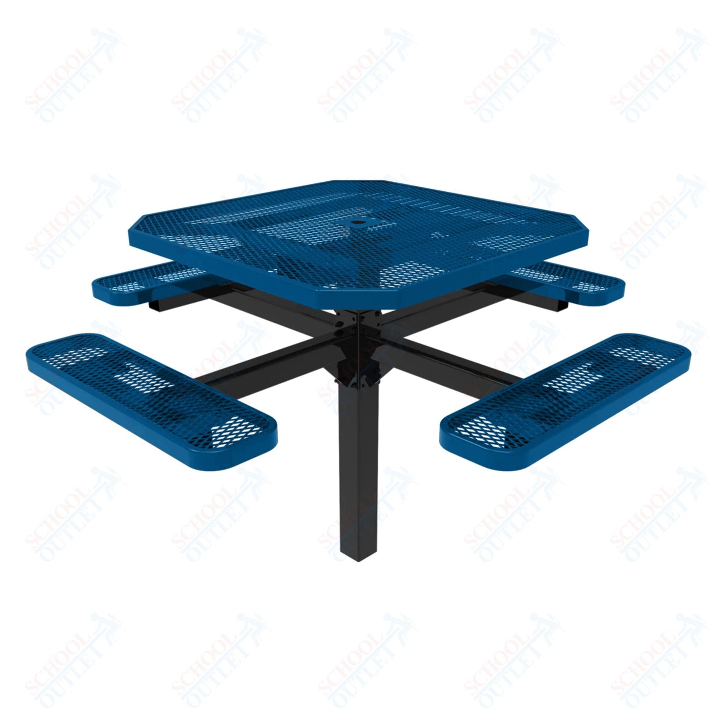 MyTcoat MYT - TOT46 - 12 46" Octagon Pedestal Picnic Table with Inground Mount (76"W x 76"D x 30"H) - SchoolOutlet