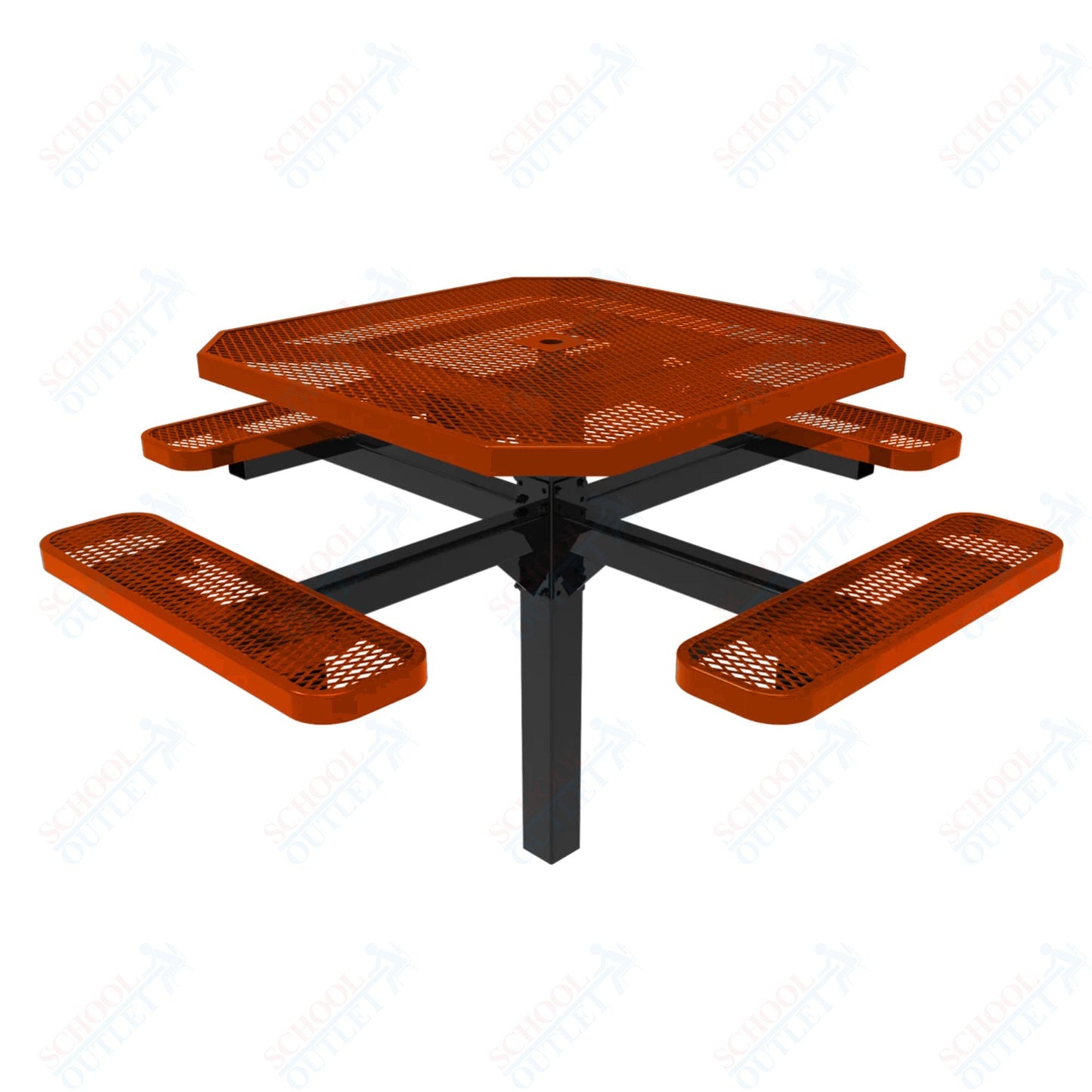 MyTcoat MYT - TOT46 - 12 46" Octagon Pedestal Picnic Table with Inground Mount (76"W x 76"D x 30"H) - SchoolOutlet