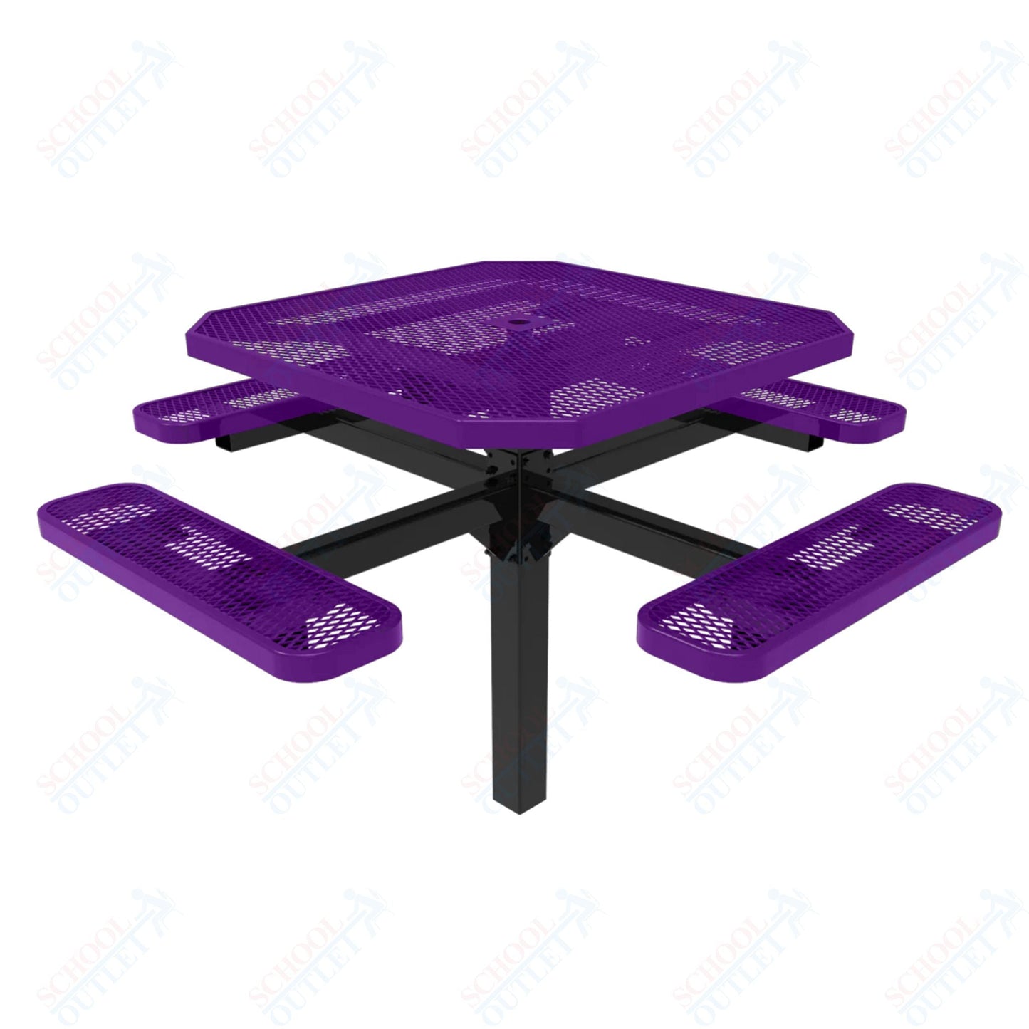MyTcoat MYT - TOT46 - 12 46" Octagon Pedestal Picnic Table with Inground Mount (76"W x 76"D x 30"H) - SchoolOutlet