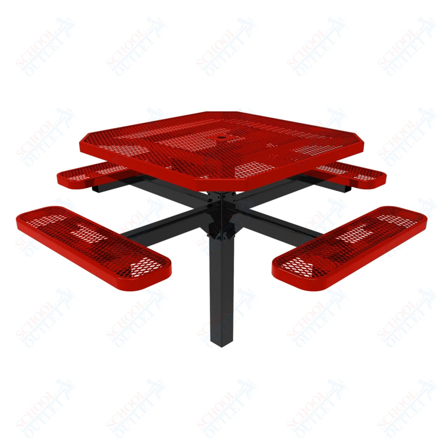 MyTcoat MYT - TOT46 - 12 46" Octagon Pedestal Picnic Table with Inground Mount (76"W x 76"D x 30"H) - SchoolOutlet
