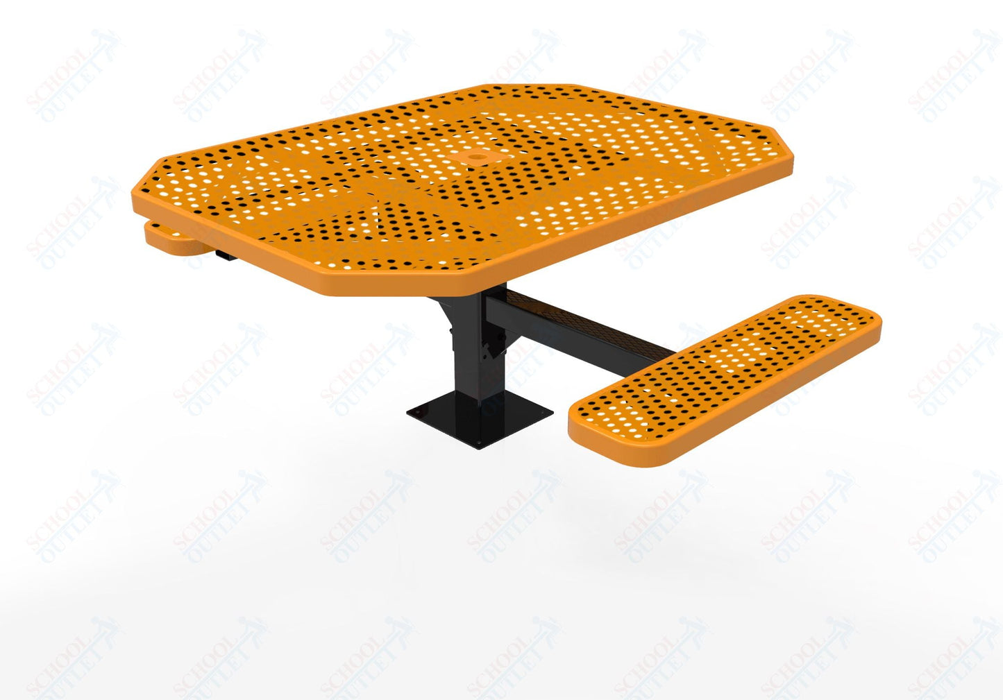 MyTcoat MYT - TOT46 - 17 - 012 46" Octagon Pedestal Picnic Table with Surface Mount, 2 Seat and ADA Accessible (77"W x 63"D x 30"H) - SchoolOutlet