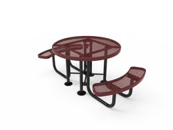 MyTcoat MYT-TRD46-012 46″ Round Portable Picnic Table with 2 Seat (80.1"W x 42.5"D x 30"H)