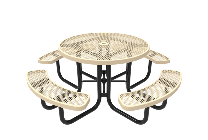 MyTcoat MYT-TRD46 46″ Round Portable Picnic Table (78"W x 78"D x 30"H) - SchoolOutlet