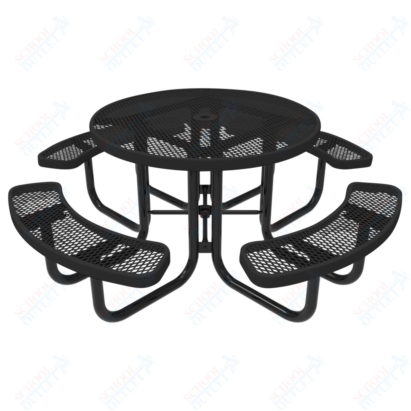 MyTcoat MYT - TRD46 46″ Round Portable Picnic Table (78"W x 78"D x 30"H) - SchoolOutlet