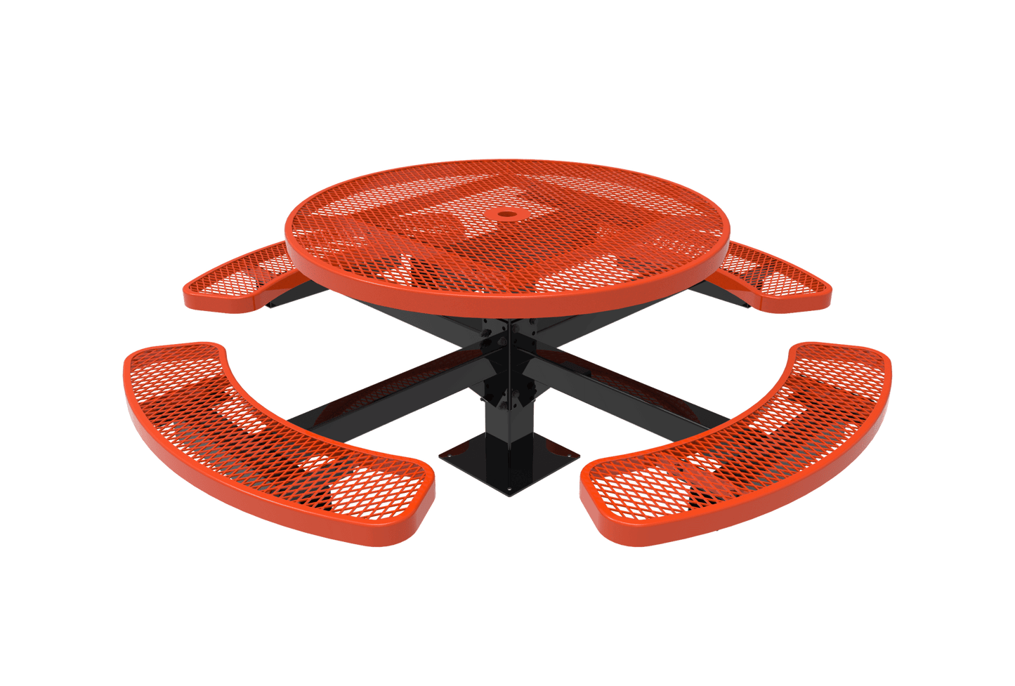 MyTcoat MYT-TRD46-13 46" Round Pedestal Picnic Table with Surface Mount (30"H) - SchoolOutlet