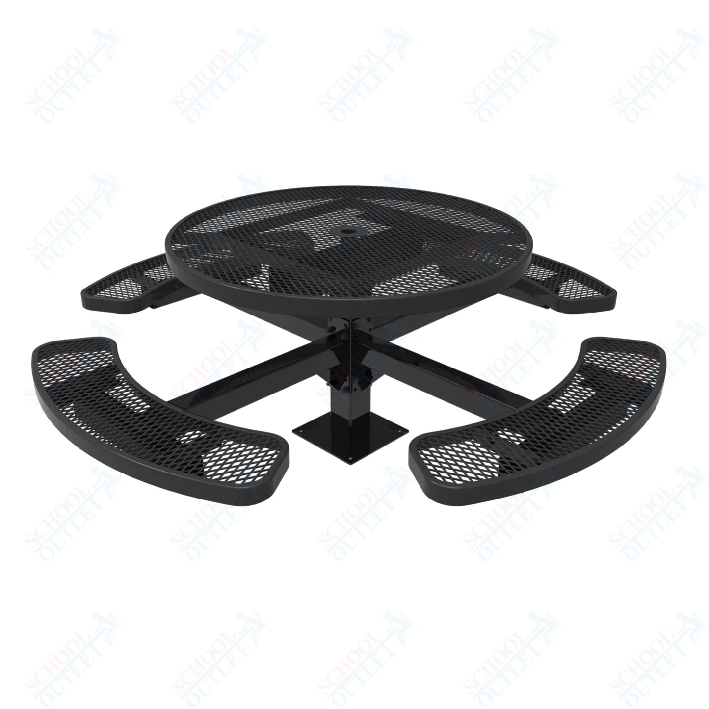 MyTcoat MYT - TRD46 - 13 46" Round Pedestal Picnic Table with Surface Mount (30"H) - SchoolOutlet