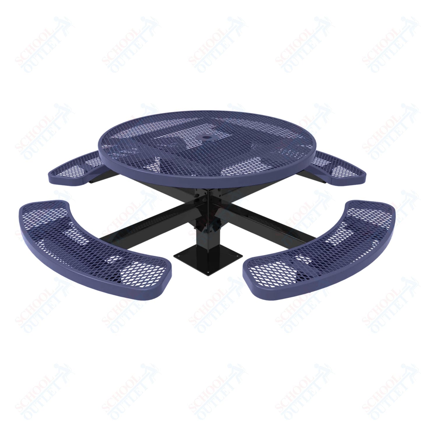 MyTcoat MYT - TRD46 - 13 46" Round Pedestal Picnic Table with Surface Mount (30"H) - SchoolOutlet