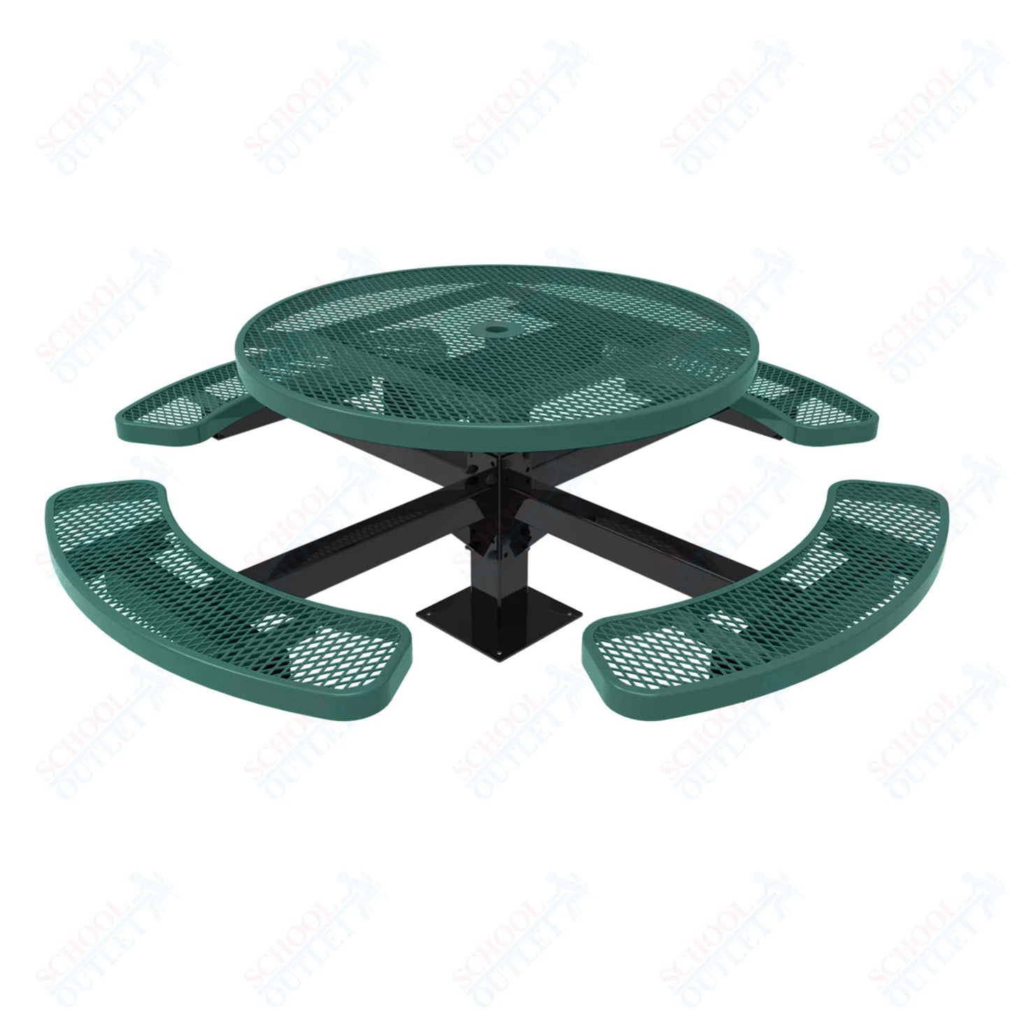 MyTcoat MYT - TRD46 - 13 46" Round Pedestal Picnic Table with Surface Mount (30"H) - SchoolOutlet