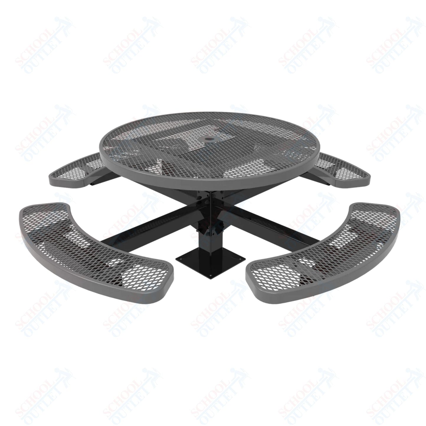 MyTcoat MYT - TRD46 - 13 46" Round Pedestal Picnic Table with Surface Mount (30"H) - SchoolOutlet