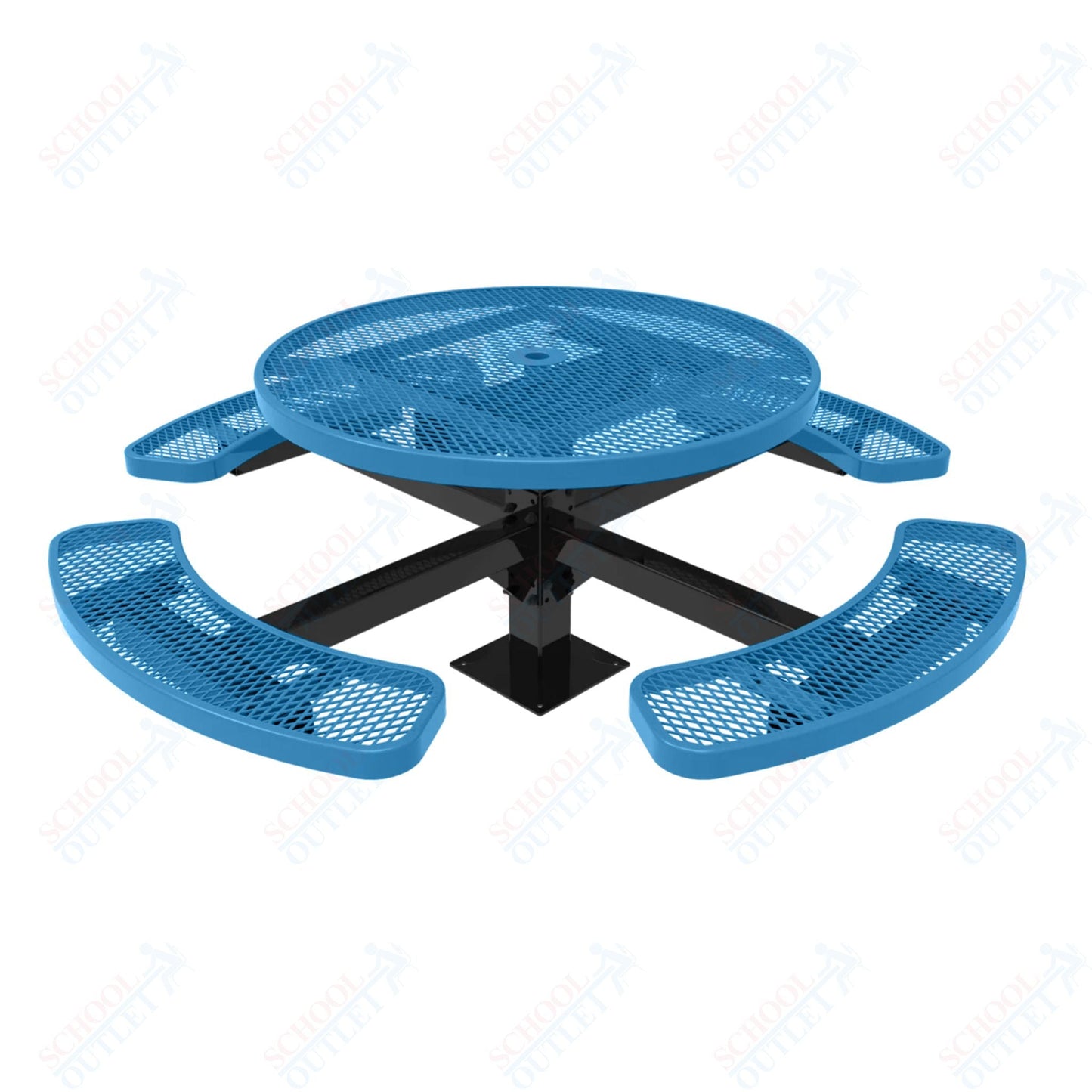 MyTcoat MYT - TRD46 - 13 46" Round Pedestal Picnic Table with Surface Mount (30"H) - SchoolOutlet