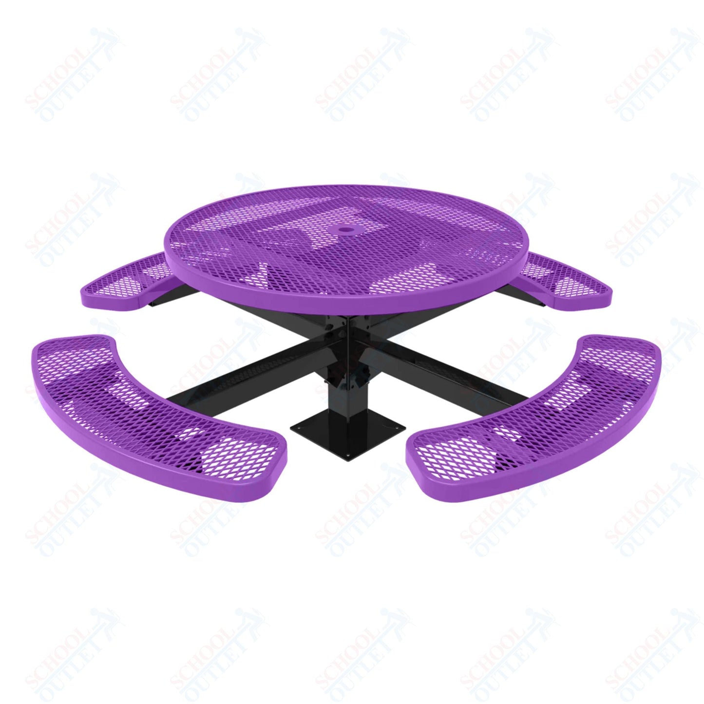 MyTcoat MYT - TRD46 - 13 46" Round Pedestal Picnic Table with Surface Mount (30"H) - SchoolOutlet