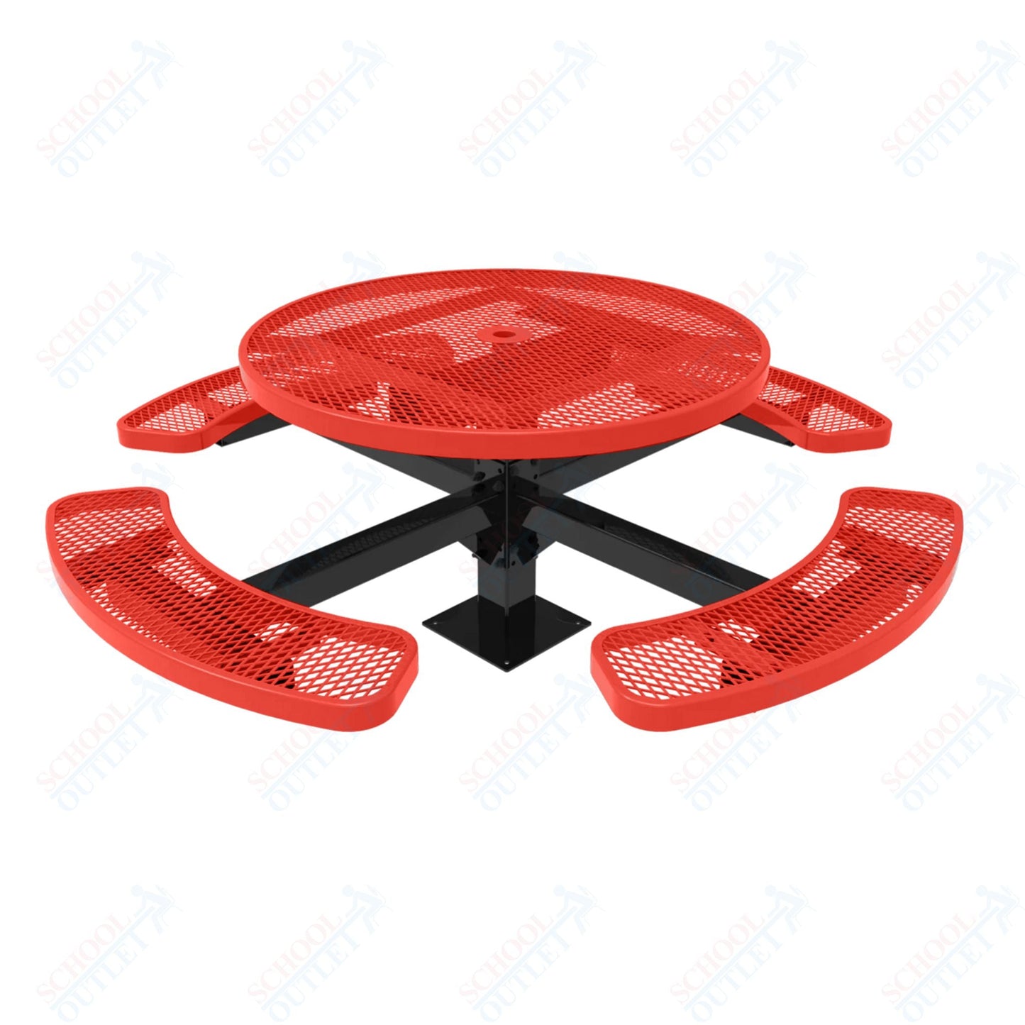 MyTcoat MYT - TRD46 - 13 46" Round Pedestal Picnic Table with Surface Mount (30"H) - SchoolOutlet