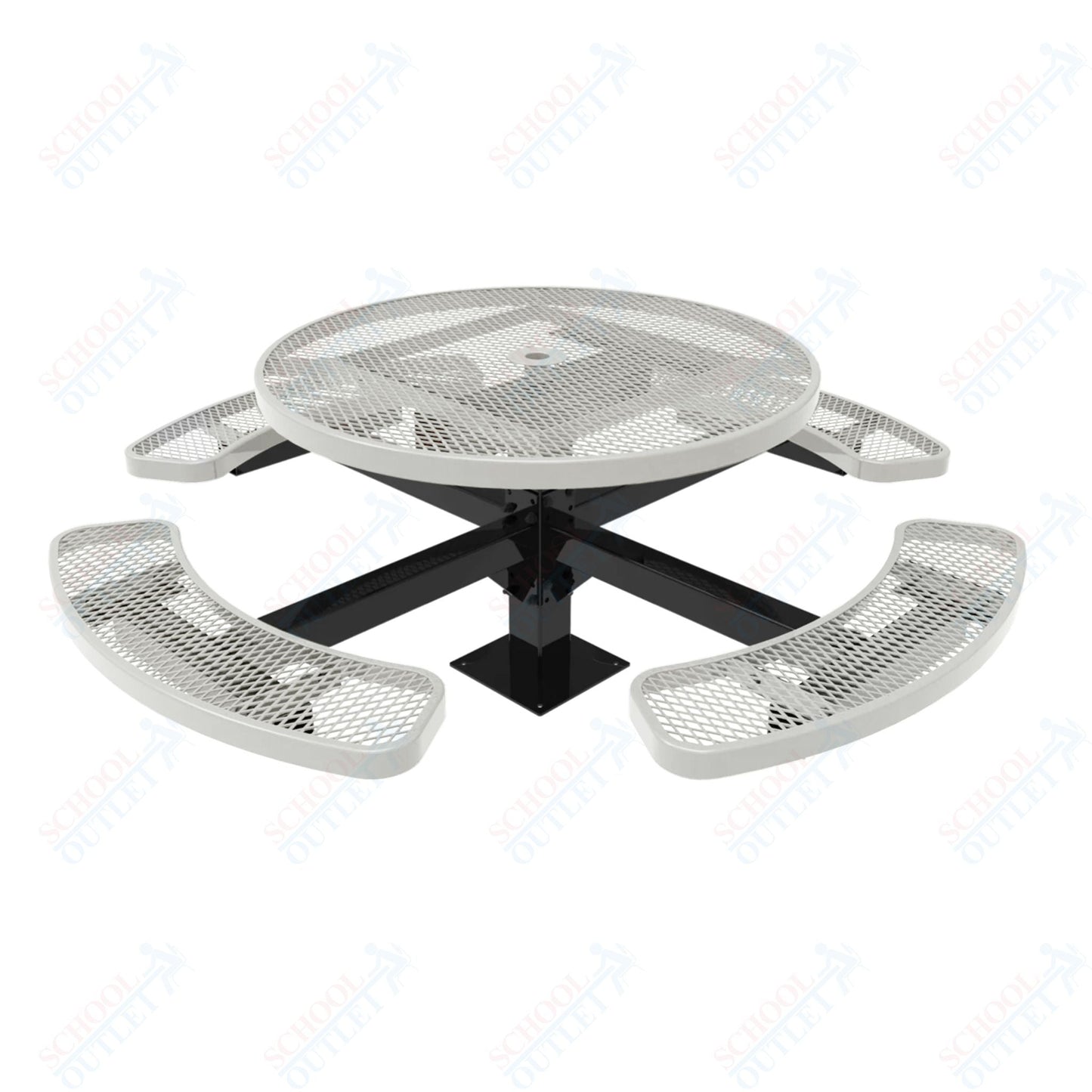 MyTcoat MYT - TRD46 - 13 46" Round Pedestal Picnic Table with Surface Mount (30"H) - SchoolOutlet