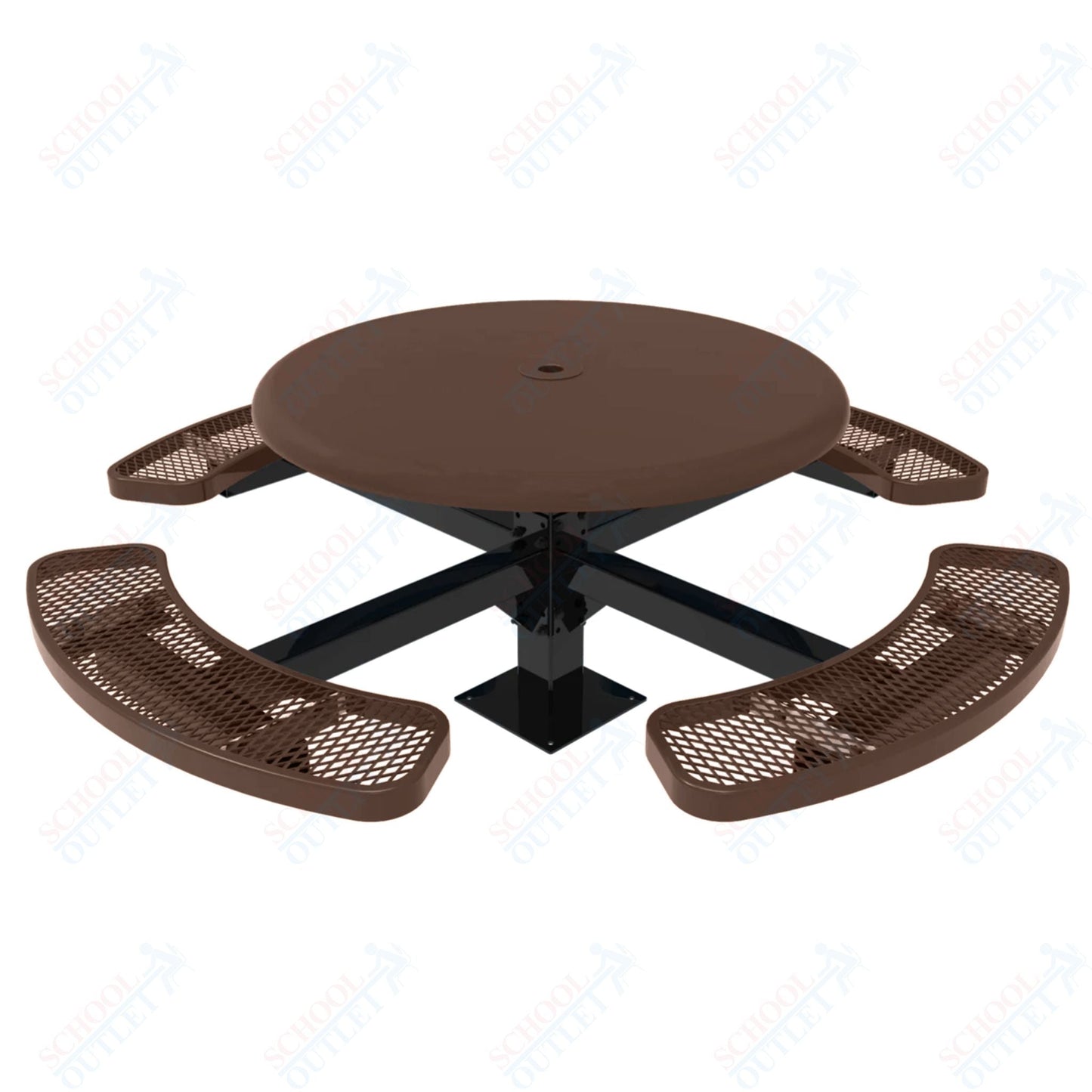 MyTcoat MYT - TRS46 - 13 46″ Round Solid Top Pedestal Picnic Table With Surface Mount (30"H) - SchoolOutlet