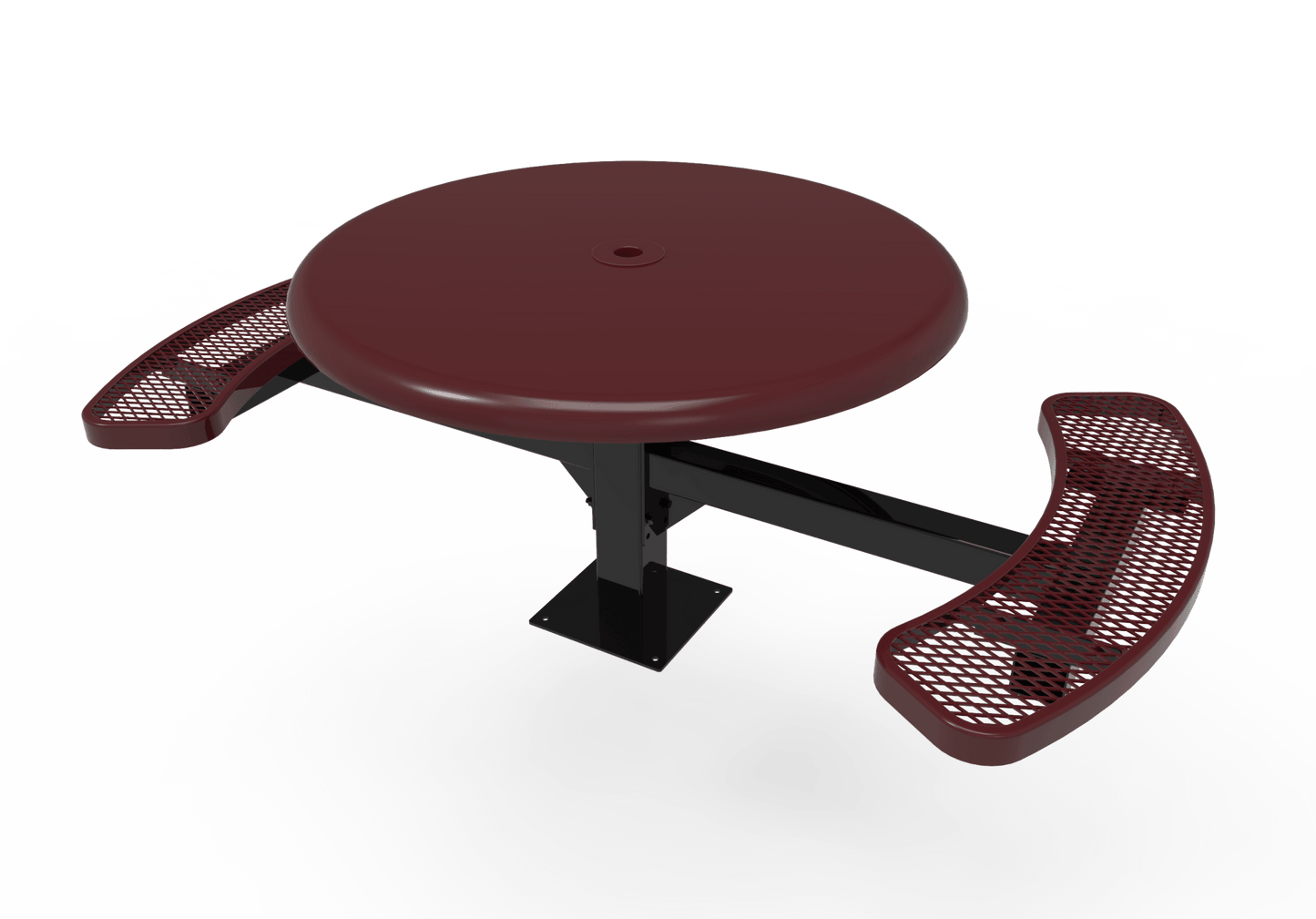 MyTcoat MYT-TRS46-17-002 46″ Round Solid Top Pedestal Picnic Table with Surface Mount, 2 Seat and Alternate ADA Accessible (30"H) - SchoolOutlet