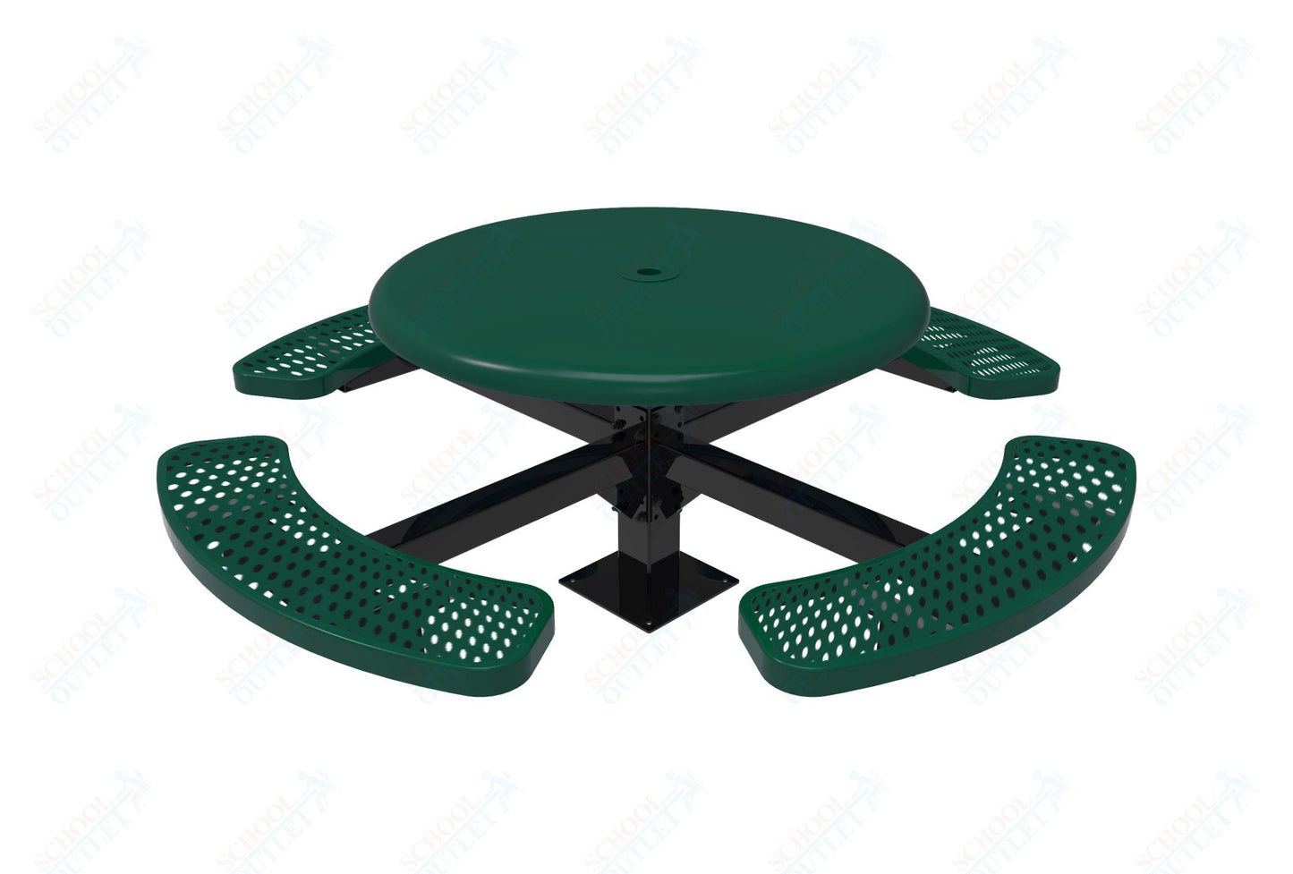MyTcoat MYT - TRS46 - 13 46″ Round Solid Top Pedestal Picnic Table With Surface Mount (30"H) - SchoolOutlet