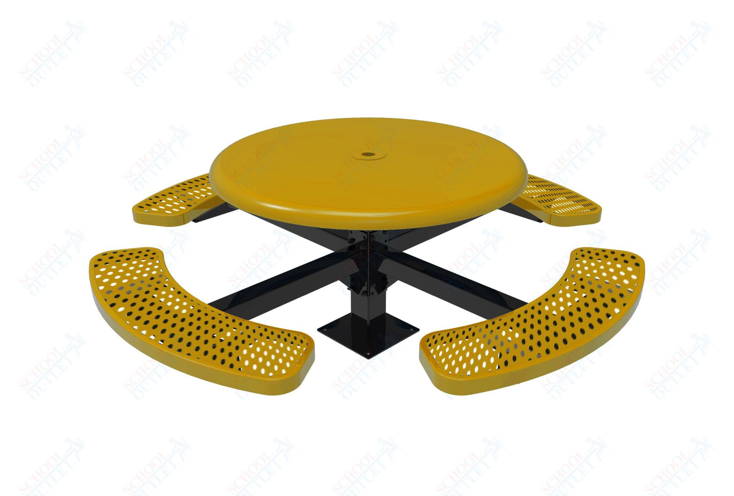 MyTcoat MYT - TRS46 - 13 46″ Round Solid Top Pedestal Picnic Table With Surface Mount (30"H) - SchoolOutlet