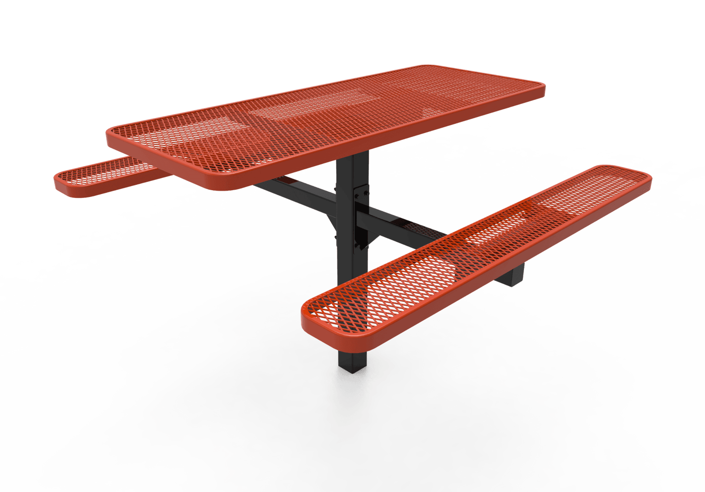 MyTcoat MYT-TRT06-06 6′ Rectangular Pedestal Picnic Table with Inground Mount (72"W x 72.5"D x 30"H) - SchoolOutlet