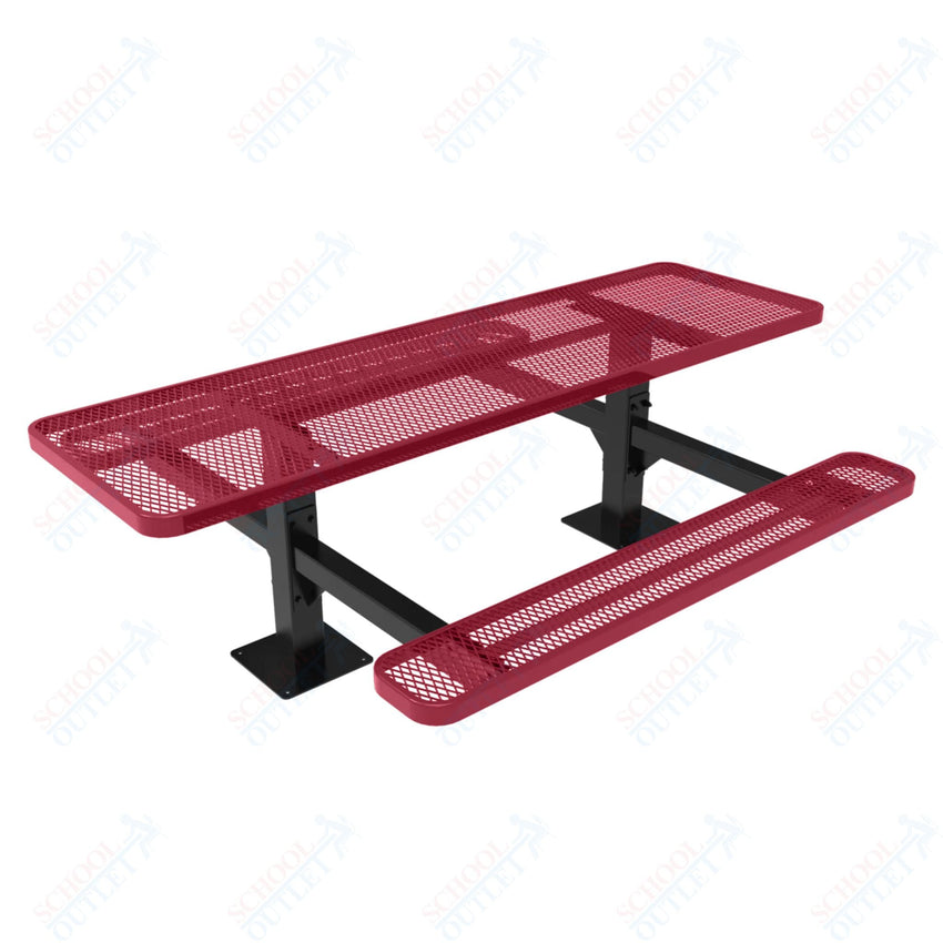 MyTcoat MYT - TRT08 - 09 - 002 8' Rectangular Double Pedestal Picnic Table with Surface Mount and Alternate ADA Accessible (96"W x 75.5"D x 30"H) - SchoolOutlet
