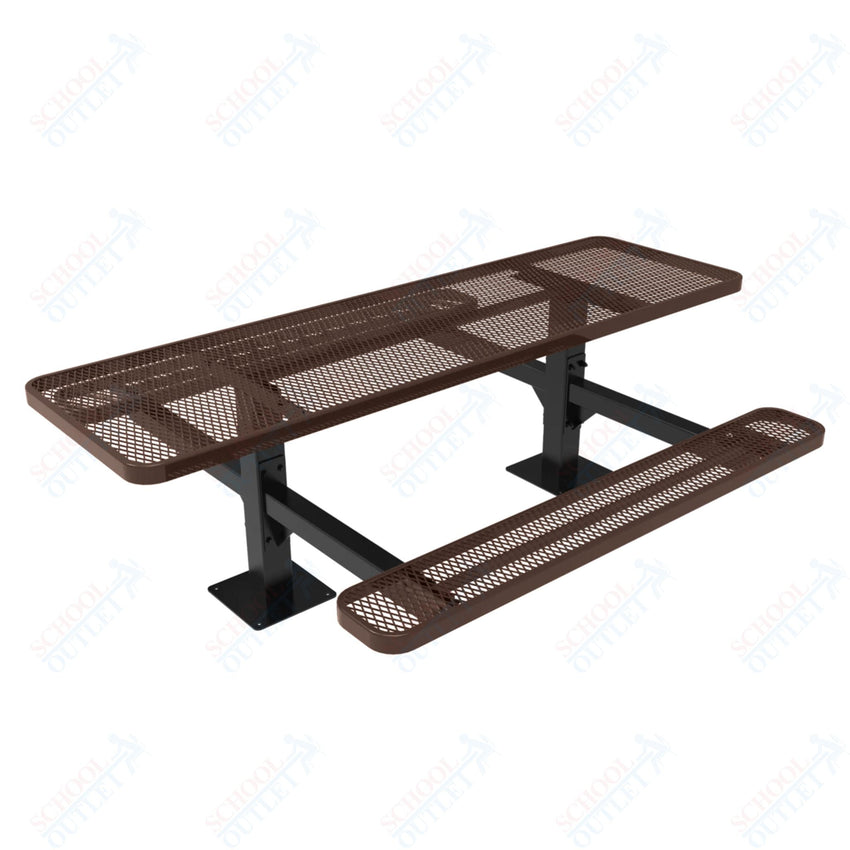 MyTcoat MYT - TRT08 - 09 - 002 8' Rectangular Double Pedestal Picnic Table with Surface Mount and Alternate ADA Accessible (96"W x 75.5"D x 30"H) - SchoolOutlet