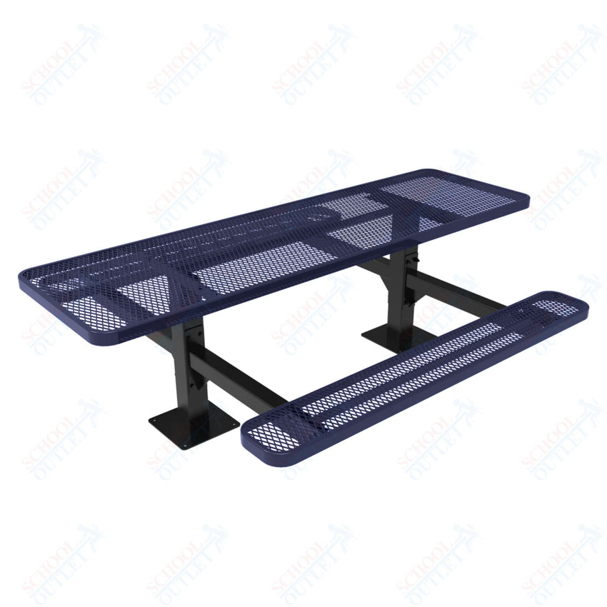 MyTcoat MYT - TRT08 - 09 - 002 8' Rectangular Double Pedestal Picnic Table with Surface Mount and Alternate ADA Accessible (96"W x 75.5"D x 30"H) - SchoolOutlet