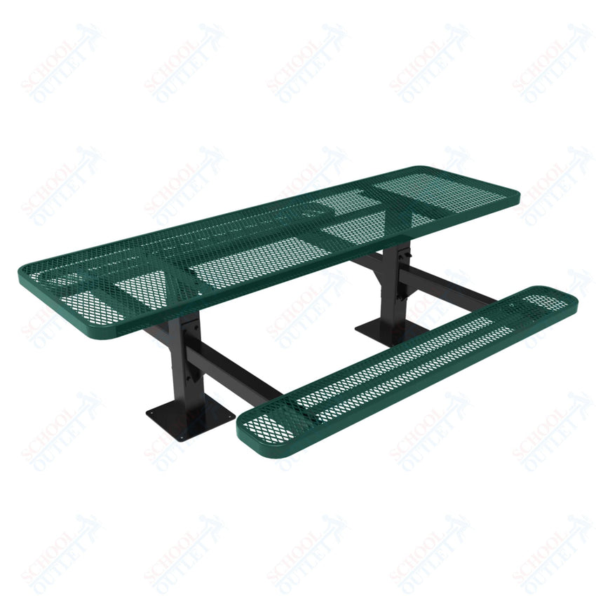 MyTcoat MYT - TRT08 - 09 - 002 8' Rectangular Double Pedestal Picnic Table with Surface Mount and Alternate ADA Accessible (96"W x 75.5"D x 30"H) - SchoolOutlet