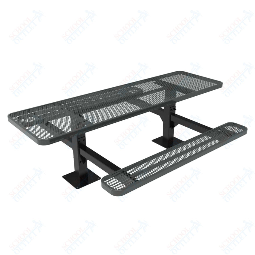 MyTcoat MYT - TRT08 - 09 - 002 8' Rectangular Double Pedestal Picnic Table with Surface Mount and Alternate ADA Accessible (96"W x 75.5"D x 30"H) - SchoolOutlet