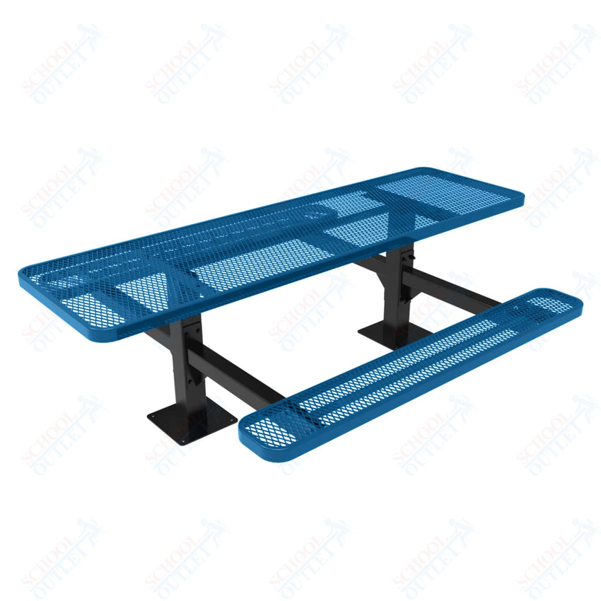 MyTcoat MYT - TRT08 - 09 - 002 8' Rectangular Double Pedestal Picnic Table with Surface Mount and Alternate ADA Accessible (96"W x 75.5"D x 30"H) - SchoolOutlet