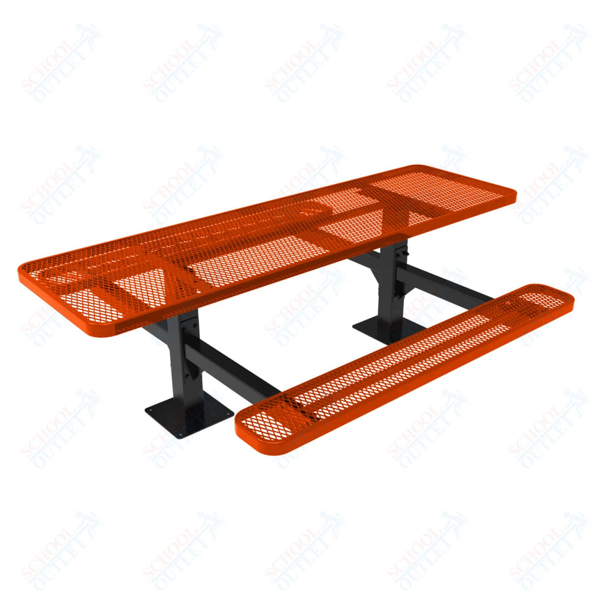 MyTcoat MYT - TRT08 - 09 - 002 8' Rectangular Double Pedestal Picnic Table with Surface Mount and Alternate ADA Accessible (96"W x 75.5"D x 30"H) - SchoolOutlet