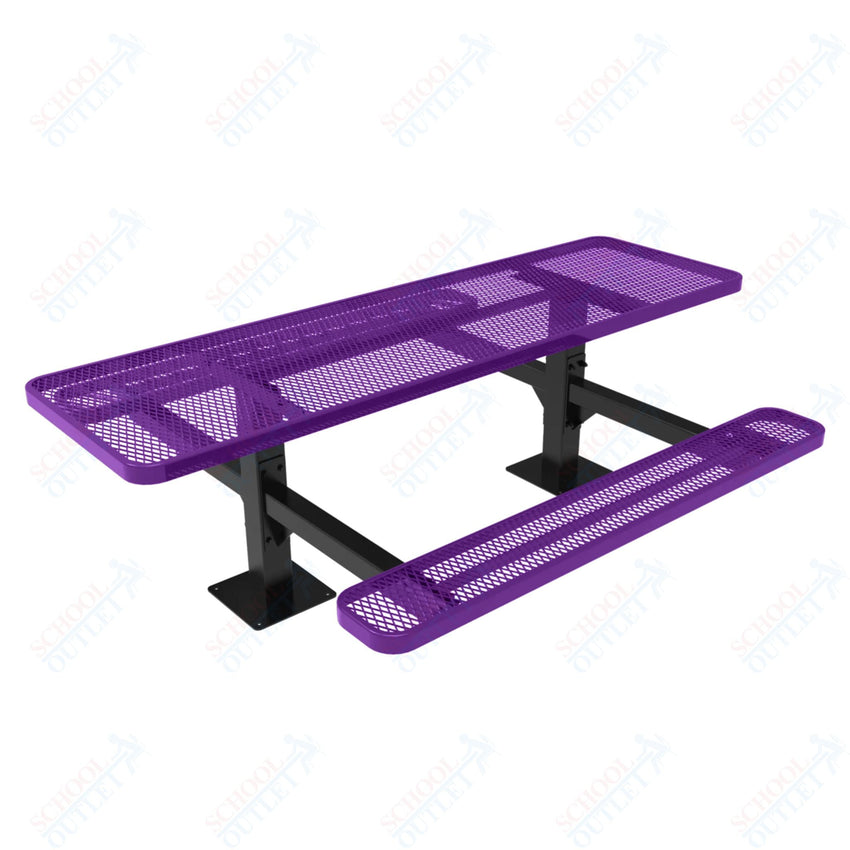 MyTcoat MYT - TRT08 - 09 - 002 8' Rectangular Double Pedestal Picnic Table with Surface Mount and Alternate ADA Accessible (96"W x 75.5"D x 30"H) - SchoolOutlet