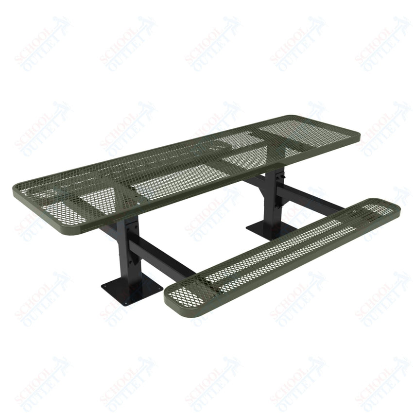 MyTcoat MYT - TRT08 - 09 - 002 8' Rectangular Double Pedestal Picnic Table with Surface Mount and Alternate ADA Accessible (96"W x 75.5"D x 30"H) - SchoolOutlet
