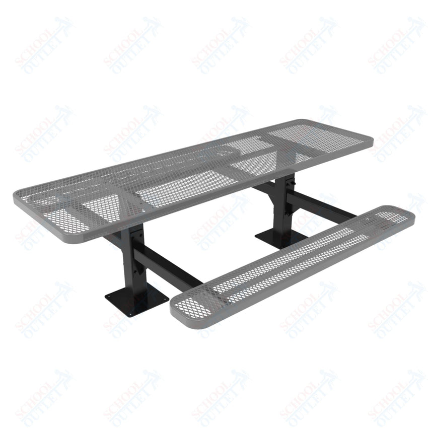MyTcoat MYT - TRT08 - 09 - 002 8' Rectangular Double Pedestal Picnic Table with Surface Mount and Alternate ADA Accessible (96"W x 75.5"D x 30"H) - SchoolOutlet