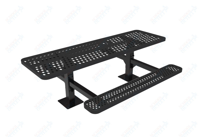 MyTcoat MYT - TRT08 - 09 - 002 8' Rectangular Double Pedestal Picnic Table with Surface Mount and Alternate ADA Accessible (96"W x 75.5"D x 30"H) - SchoolOutlet