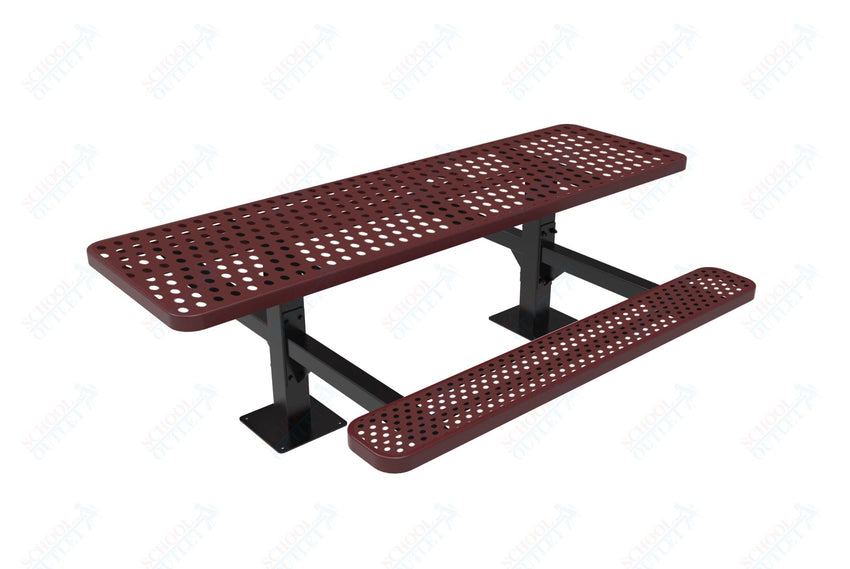 MyTcoat MYT - TRT08 - 09 - 002 8' Rectangular Double Pedestal Picnic Table with Surface Mount and Alternate ADA Accessible (96"W x 75.5"D x 30"H) - SchoolOutlet
