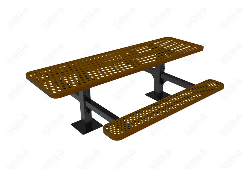 MyTcoat MYT - TRT08 - 09 - 002 8' Rectangular Double Pedestal Picnic Table with Surface Mount and Alternate ADA Accessible (96"W x 75.5"D x 30"H) - SchoolOutlet