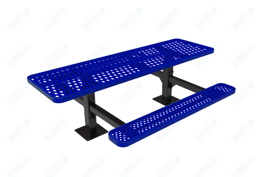 MyTcoat MYT - TRT08 - 09 - 002 8' Rectangular Double Pedestal Picnic Table with Surface Mount and Alternate ADA Accessible (96"W x 75.5"D x 30"H) - SchoolOutlet