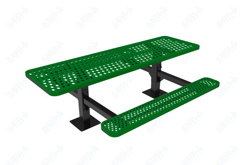 MyTcoat MYT - TRT08 - 09 - 002 8' Rectangular Double Pedestal Picnic Table with Surface Mount and Alternate ADA Accessible (96"W x 75.5"D x 30"H) - SchoolOutlet