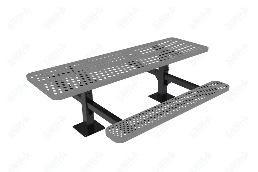 MyTcoat MYT - TRT08 - 09 - 002 8' Rectangular Double Pedestal Picnic Table with Surface Mount and Alternate ADA Accessible (96"W x 75.5"D x 30"H) - SchoolOutlet