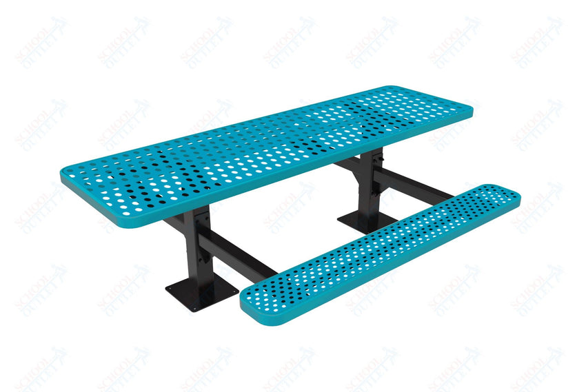 MyTcoat MYT - TRT08 - 09 - 002 8' Rectangular Double Pedestal Picnic Table with Surface Mount and Alternate ADA Accessible (96"W x 75.5"D x 30"H) - SchoolOutlet