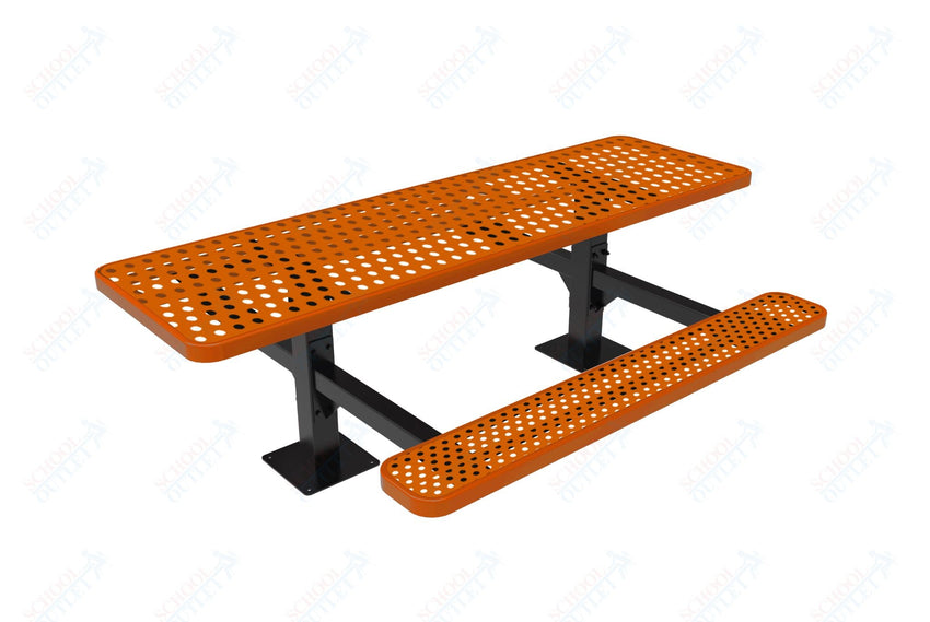 MyTcoat MYT - TRT08 - 09 - 002 8' Rectangular Double Pedestal Picnic Table with Surface Mount and Alternate ADA Accessible (96"W x 75.5"D x 30"H) - SchoolOutlet