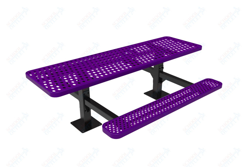 MyTcoat MYT - TRT08 - 09 - 002 8' Rectangular Double Pedestal Picnic Table with Surface Mount and Alternate ADA Accessible (96"W x 75.5"D x 30"H) - SchoolOutlet