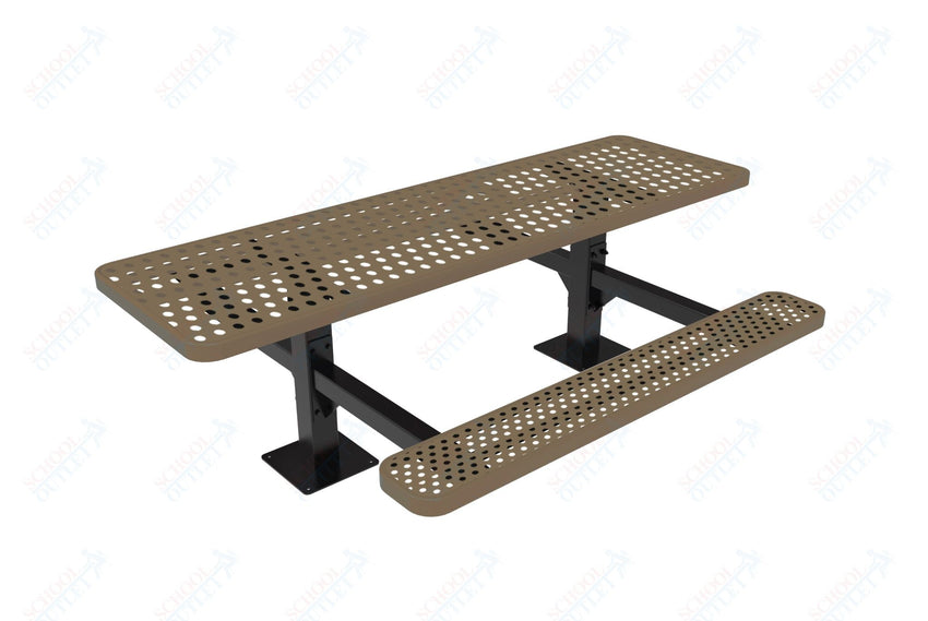 MyTcoat MYT - TRT08 - 09 - 002 8' Rectangular Double Pedestal Picnic Table with Surface Mount and Alternate ADA Accessible (96"W x 75.5"D x 30"H) - SchoolOutlet
