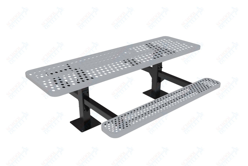 MyTcoat MYT - TRT08 - 09 - 002 8' Rectangular Double Pedestal Picnic Table with Surface Mount and Alternate ADA Accessible (96"W x 75.5"D x 30"H) - SchoolOutlet