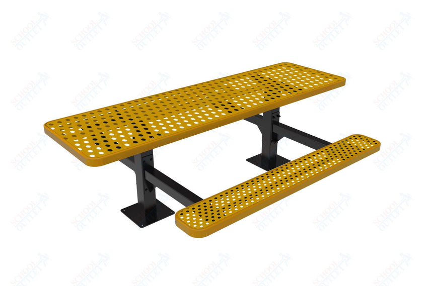 MyTcoat MYT - TRT08 - 09 - 002 8' Rectangular Double Pedestal Picnic Table with Surface Mount and Alternate ADA Accessible (96"W x 75.5"D x 30"H) - SchoolOutlet